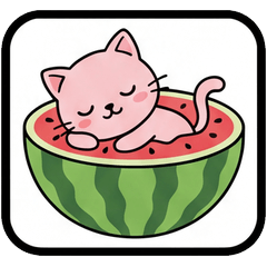 Pink Cat Giant Delicacies Stickers