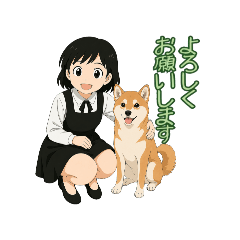 Keken Joshi Cara with a Shiba Dog