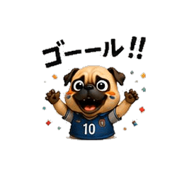 Soccer Fan Cute Pug