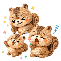 Amigurumi cute squirrel Stickers