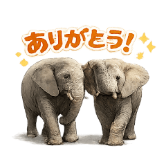 Realistic elephant stamps for everyday