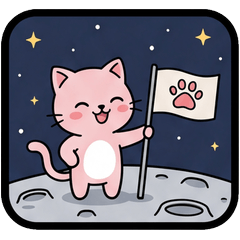 Cosmic Pink Cat Journey Stickers