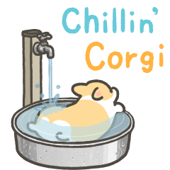 Chilling corgi animated stickers