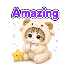 きぐるみ猫の英語スタンプ