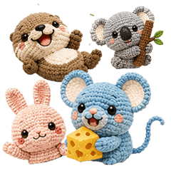 Amigurumi A Mix of Cute Animals Stickers