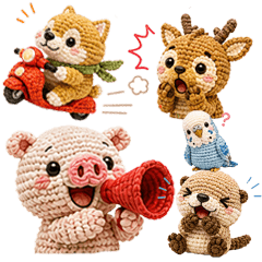 Amigurumi A Mix of Animals Stickers2