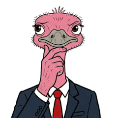 Smart Ostrich Businessman Stickers