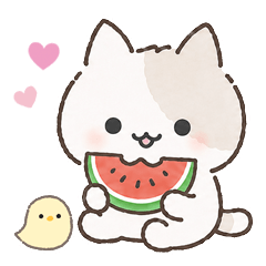 ゆるーいにゃんこの夏スタンプ