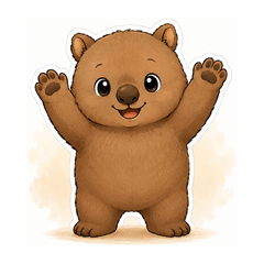 Won Round Wombat Kansai Dialect Stickers