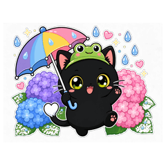 Kuromi the Rainy Season Black Cat