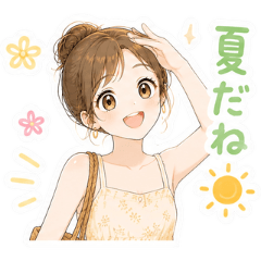Cute Summer Girl Daily Stickers 2