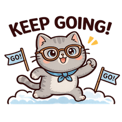 Nerdy Grey Cat