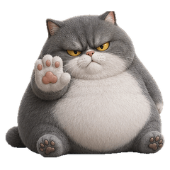 Grumpy Gray Chonk Cat(EN)