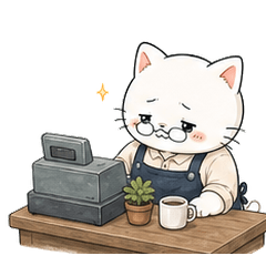 Burnout Shopkeeper Cat