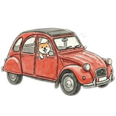 Cozy Car & Shiba Inu Stickers