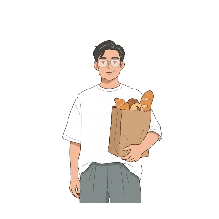 Buying bread on my way home.