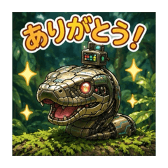 robot snake stamp