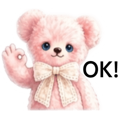 Kawaii Blue-Eyed Pink Bear Daily