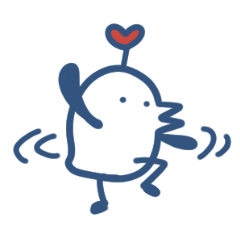 Moving! Heart Antenna Bird Sticker