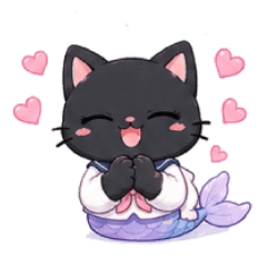 MerCat - Black Cat Mermaid