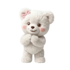White socute bear