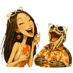 怪誕美學-女人與烏龜