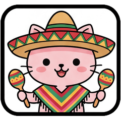 世界旅行！伝統衣装のピンク猫 貼圖