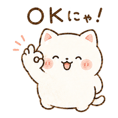 Chubby White Cat Diet Stickers