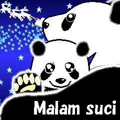 Stiker animasi X'mas panda