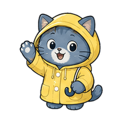 Raincoat Cat Daily Drizzle