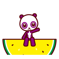Cassis Panda, summer fruit, stamp