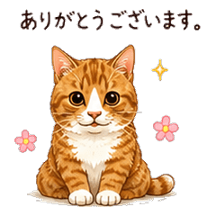 Fluffy Tabby Cat's Polite Words