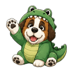 Big Saint Bernard in Croc Cosplay