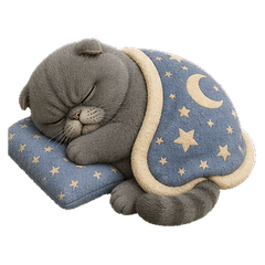 Mochi Grumpy Gray Fold Cat(No text)