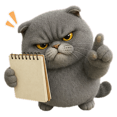 Mochi Grumpy Gray Fold Cat(EN)