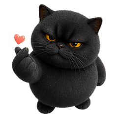 Blackie Chubby Grumpy Cat(No text)