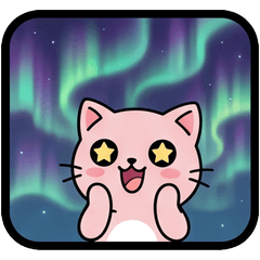 Pink Cat Weather Magic Stickers