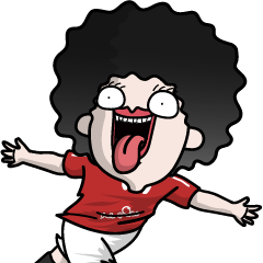 แบ๊ว ฟุตบอล ชุดแดง หัวฟู