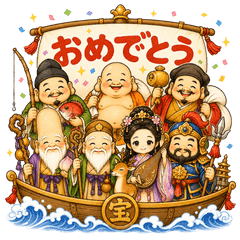 Cute Seven Lucky Gods Daily Phrases