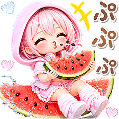 天使 ピンク界隈♡かわいい女の子(梅雨 夏