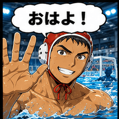 University Water Polo Boy Stickers 24