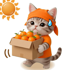 cute mikan cap cat reaction by keimaru