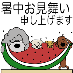 * 犬のスタンプ * 夏バージョン