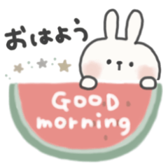 Soft Summer Bunny Sticker