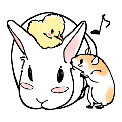 白ウサギと小動物たち