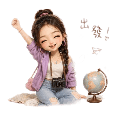 軟萌女孩旅行貼圖
