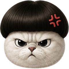Cat with Bangs Hair Emoji