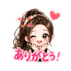 Cute girl's everyday life stamps