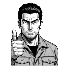 Tough Guy Manga Stickers.