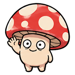 Lonely Red-White Mushroom